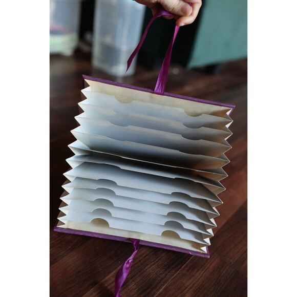 12 Pocket Lisa Jane Holiday Card Organizer With Ribbon Tie Fairycore Cottagecore - Picture 7 of 10